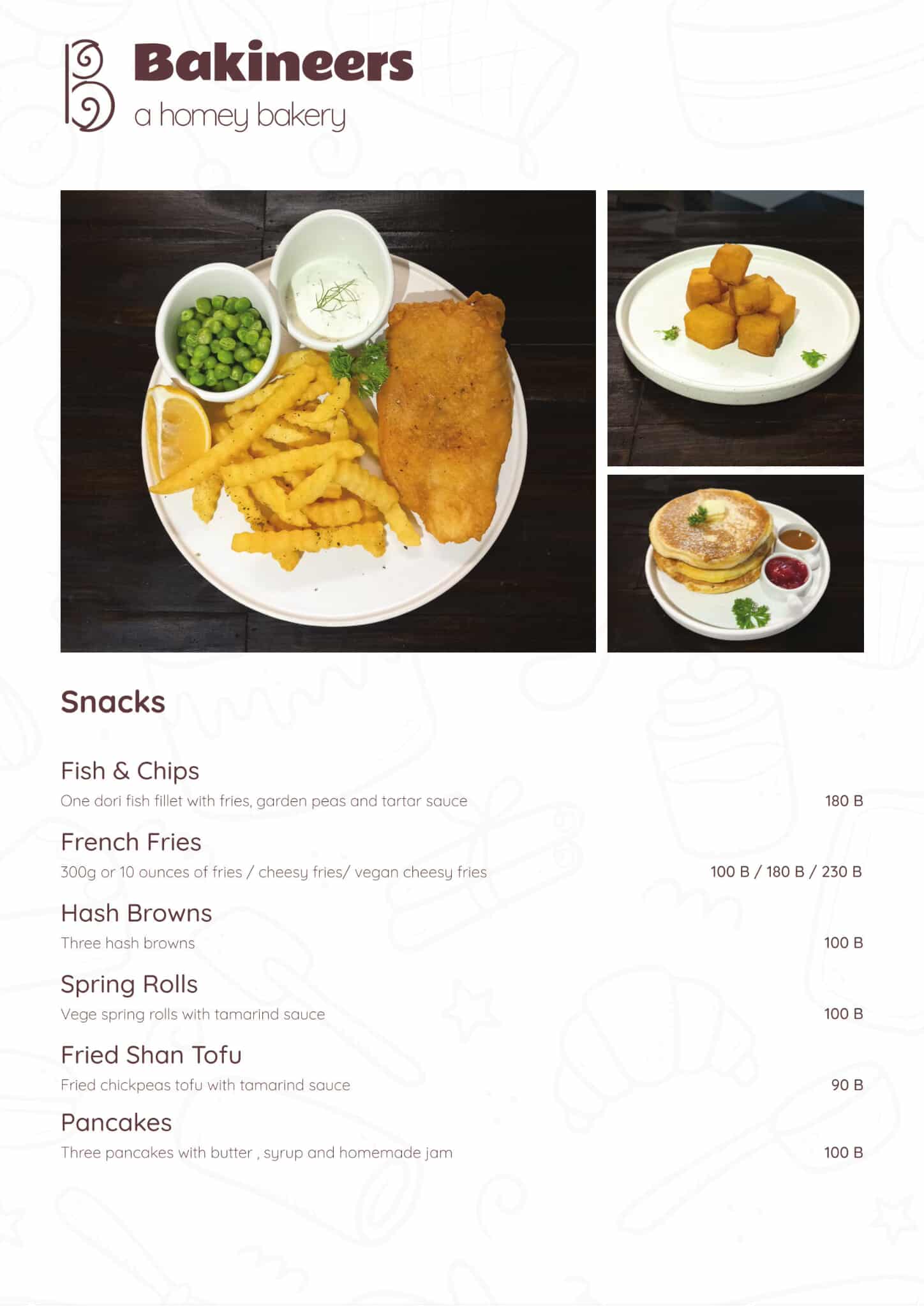 Bakineers Menu