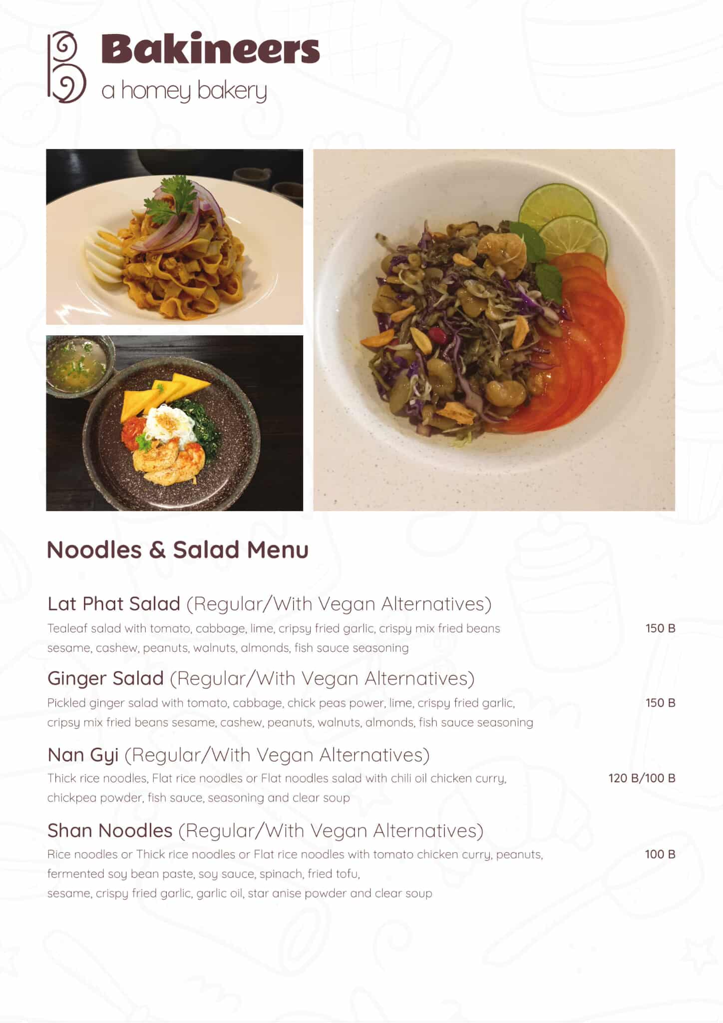 Bakineers Menu