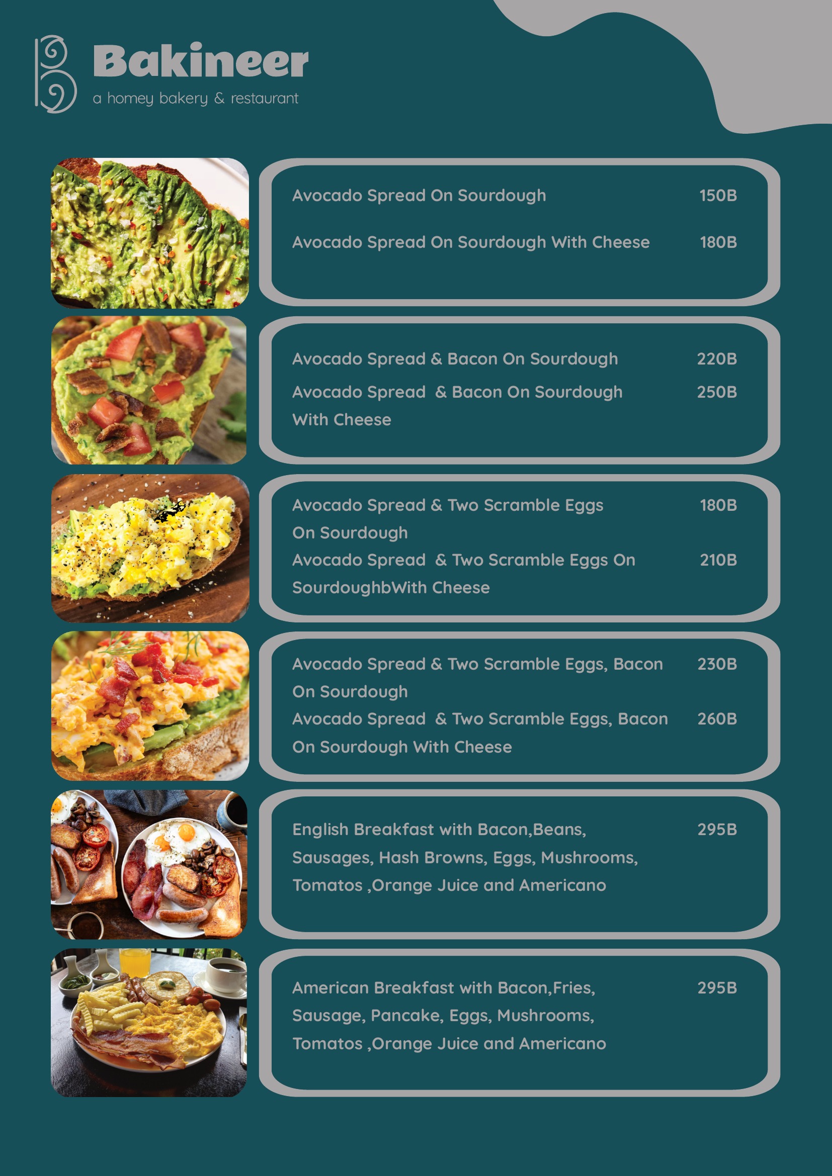 Bakineers Menu Page 2