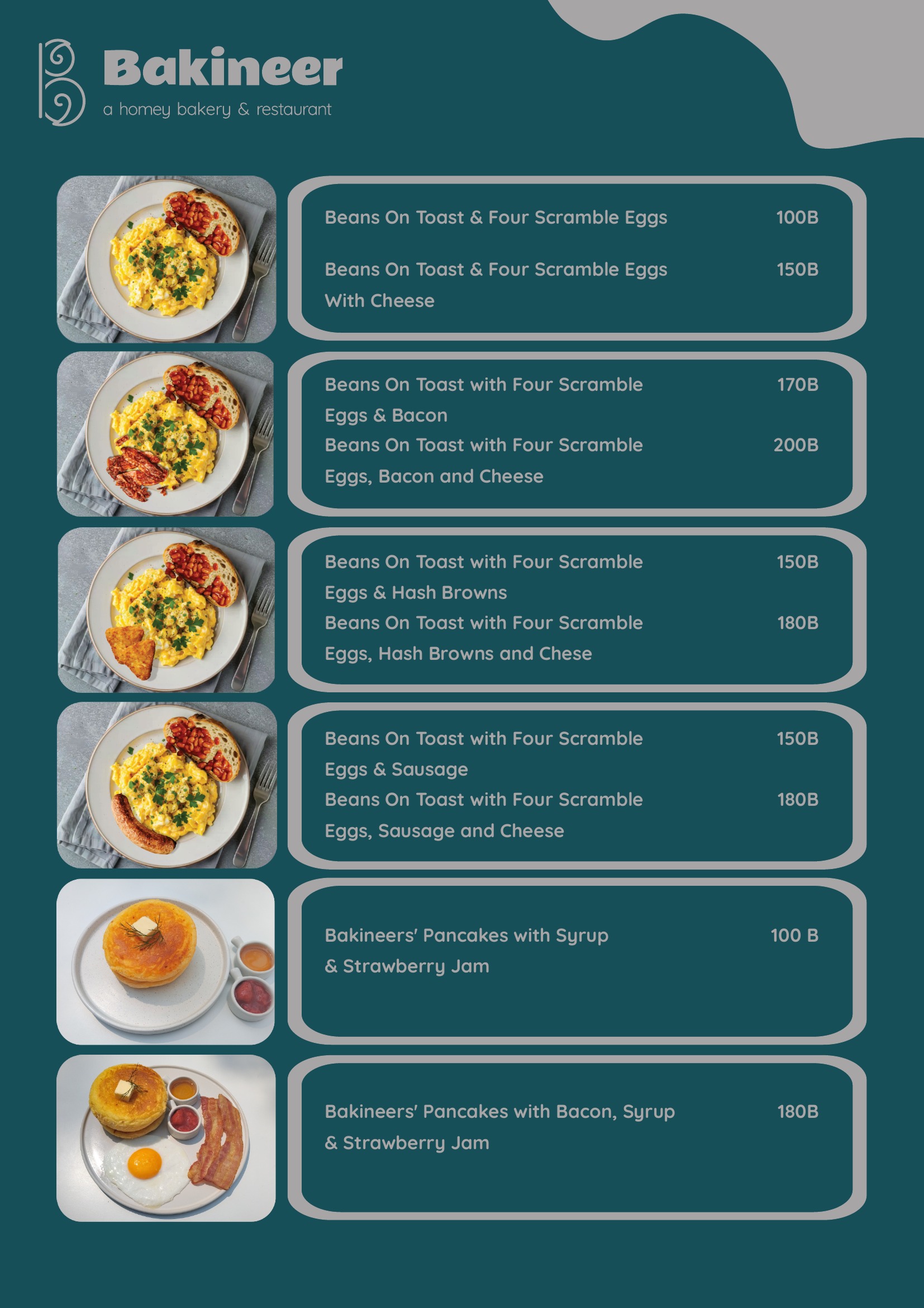 Bakineers Menu Page 3